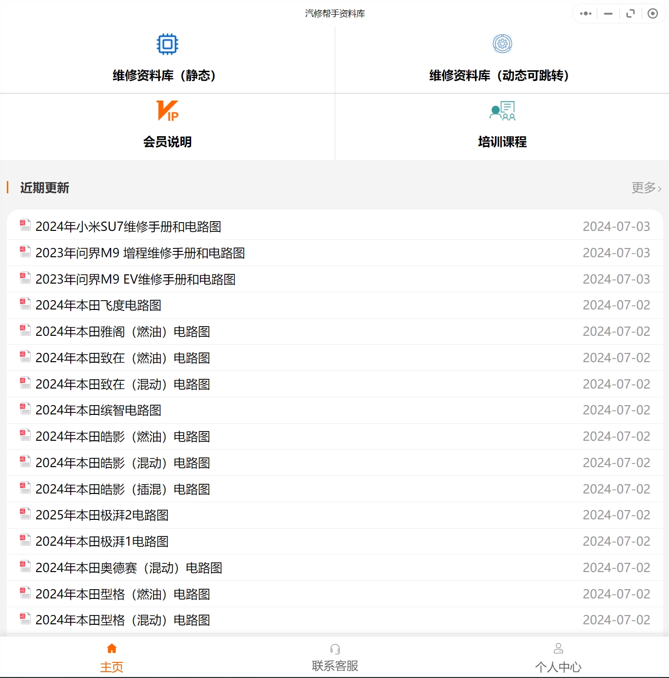 2024-2025年本田維修電路圖線路圖接線圖資料更新