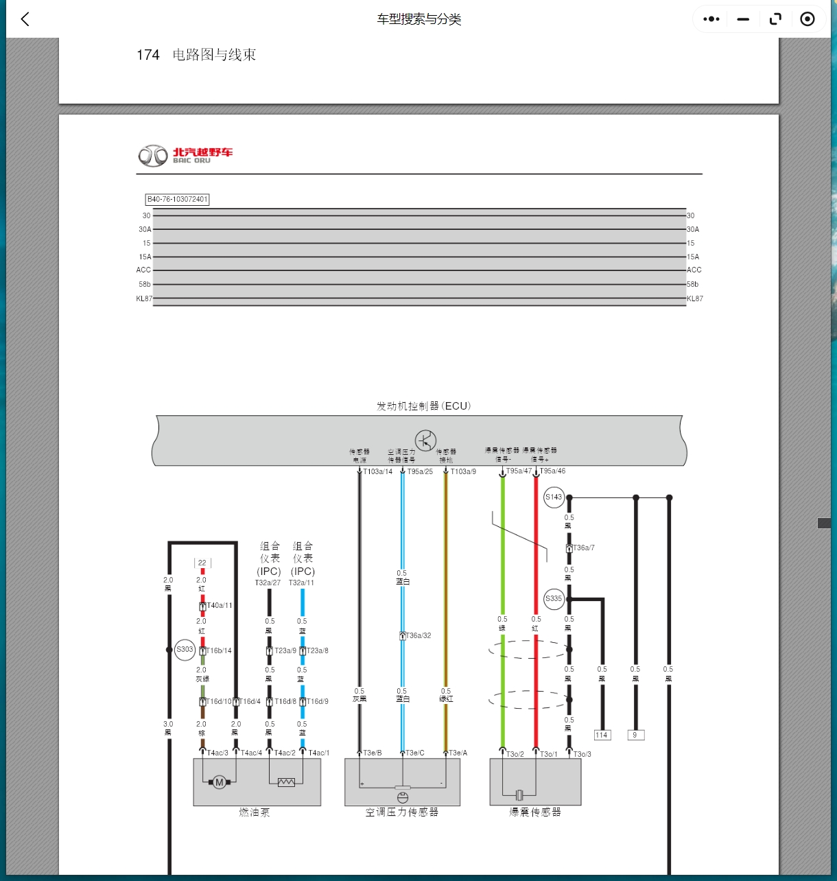 2015-2024年北京越野車BJ20 BJ30 BJ40 PLUS BJ60 BJ80 BJ90 F40維修手冊電路圖